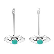 Turquoise Evil Eye Stud Silver Earrings, e331